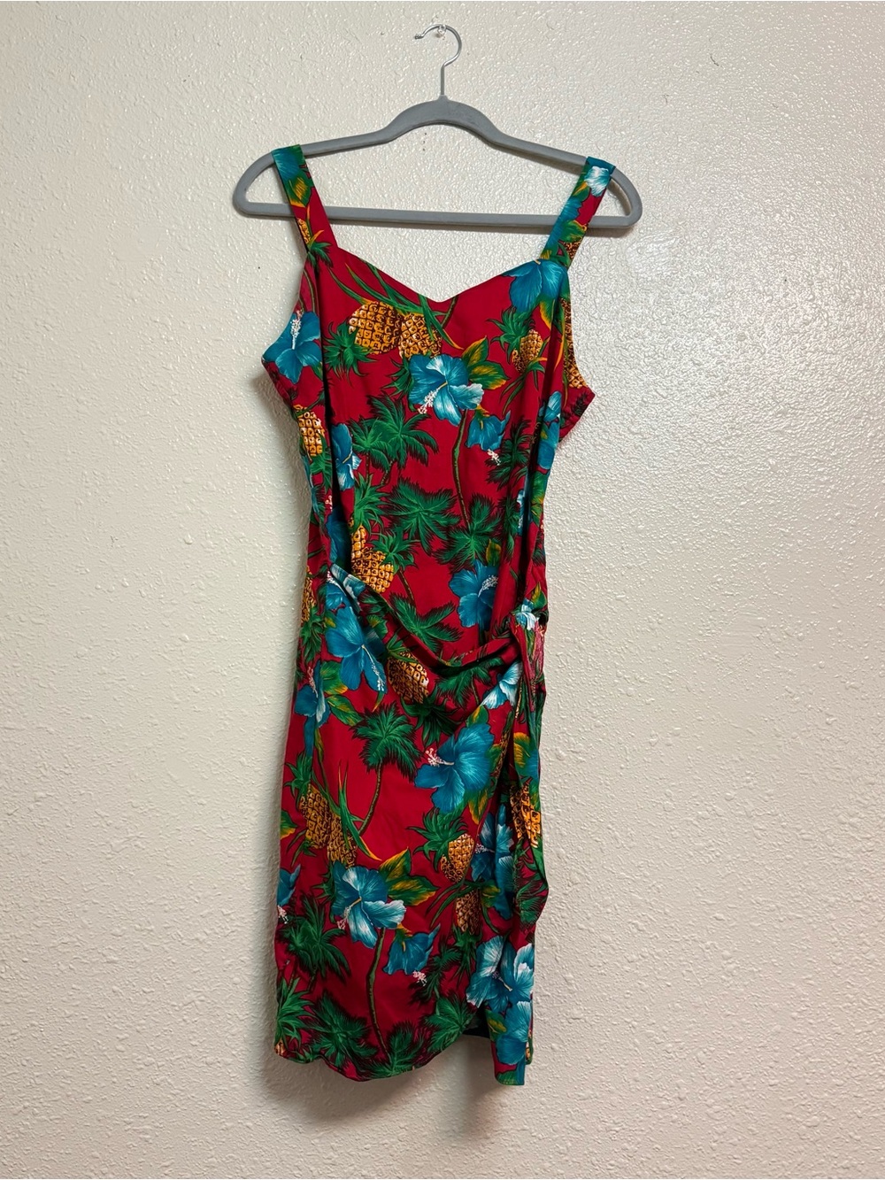 Vintage Royal Creations Hawaiian Red Tropical Floral Dress